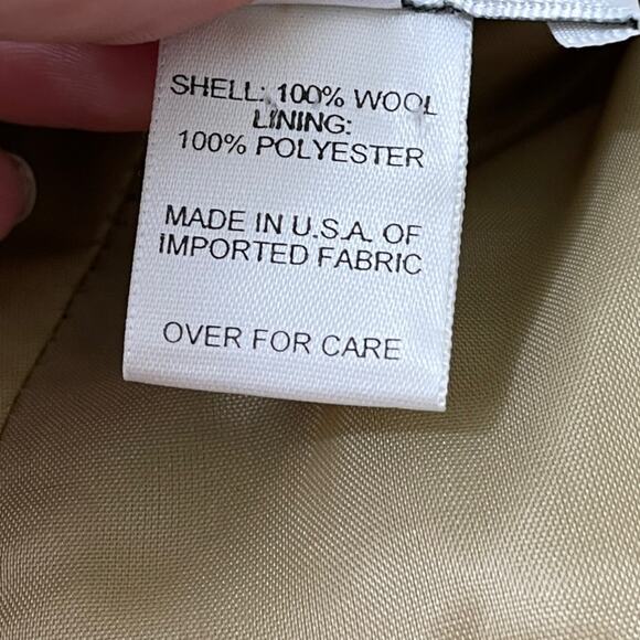 00s OSCAR DE LA RENTA Vintage Tan Wool Pull On Straight Leg Dress Pants - Picture 5 of 7